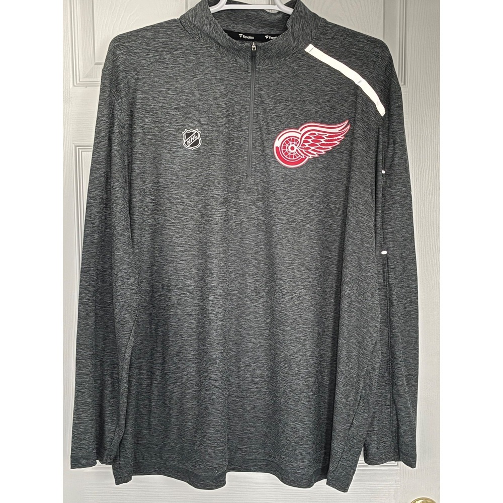 NWOT Men's 3XL Detroit Red Wings Quarter Zip Pullover NHL Fanatics